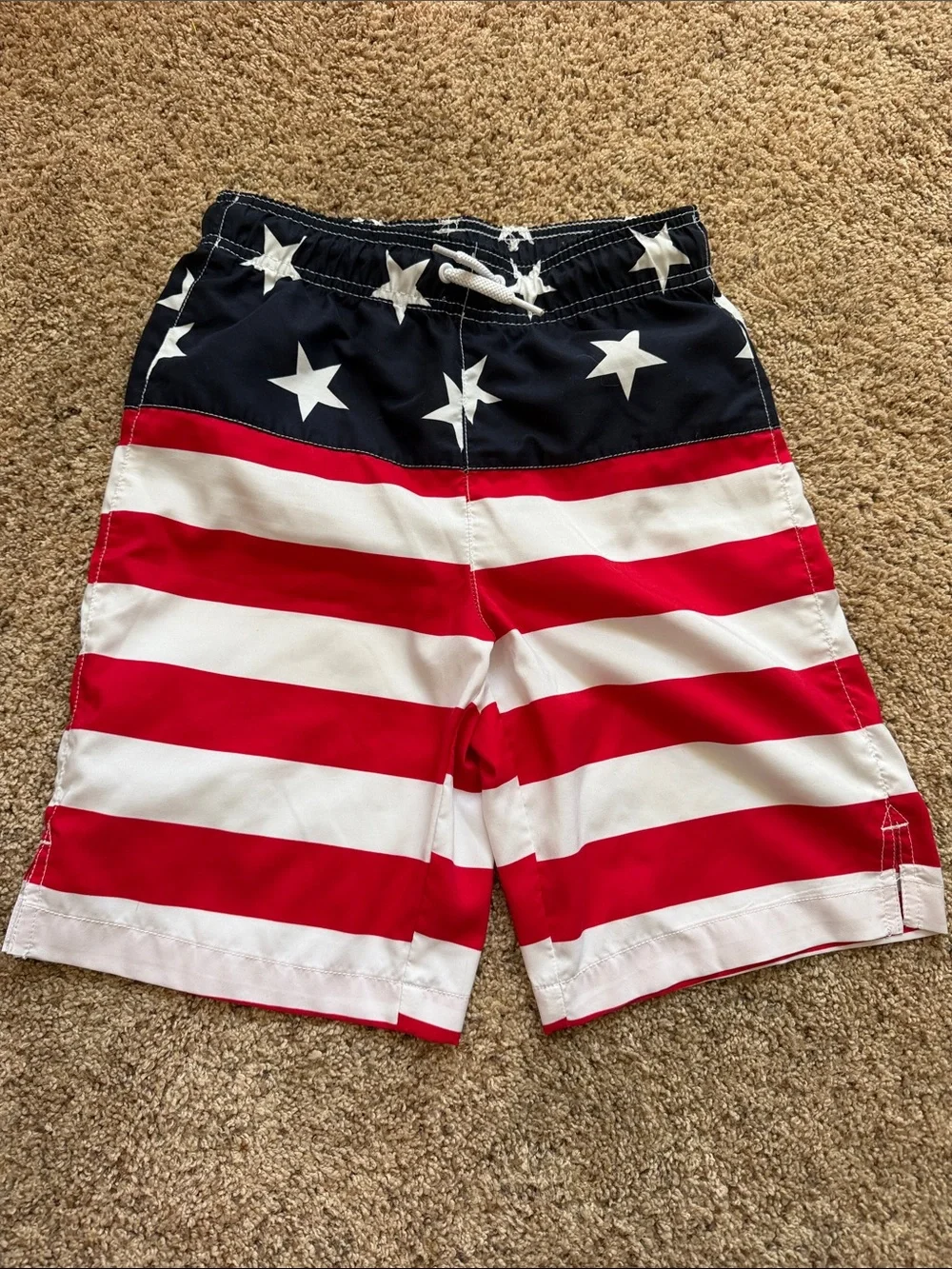 Kids American Flag Swim Trunks - Red, White & Blue